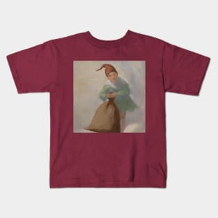 Christmas cute elf with a bag of presents Kids T-Shirt